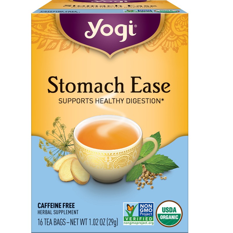 Yogi Tea - Stomach Ease (4 Pack) Caffeine Free - 64 Organic Herbal Tea Bags