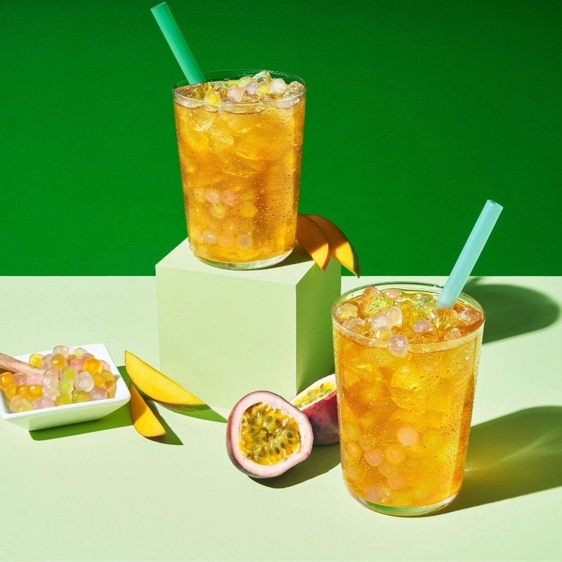 Instant Bubble Tea Kit Tapioca Pearls Passion Fruit Flavor Makes 3 Refreshing gallery
