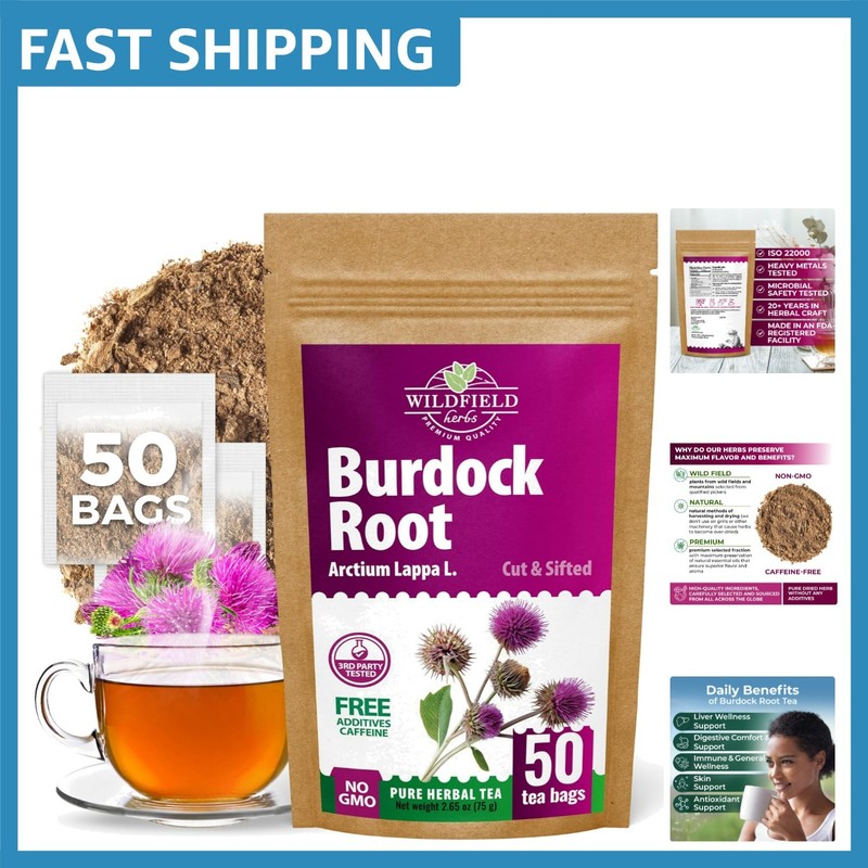 Carefully Sourced Burdock Root Tea – 50 Bags for Refreshing Relaxation