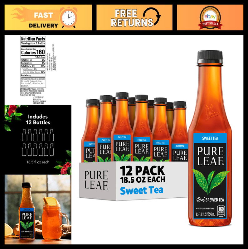 Refreshing Sweet Iced Tea – Real Brewed, 18.5 Fl Oz Bottles (12 Pack)