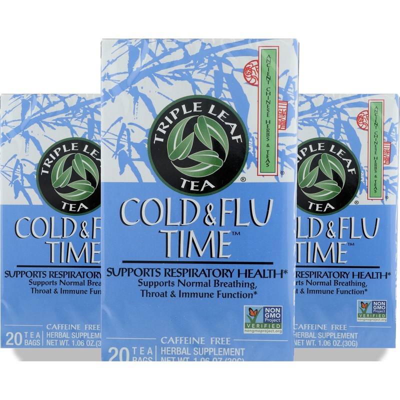 Triple Leaf Tea Cold & Flu Time Herbal 20 Bags 3 Pack