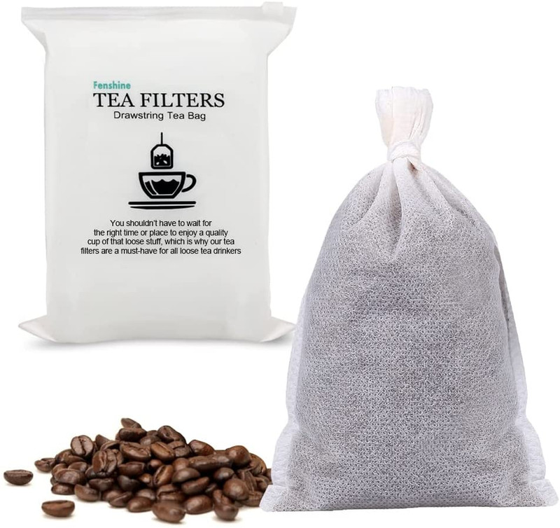 100Pcs Large Tea Bag – Disposable Empty Tea Filter Bags No Mess Mesh Bags with D