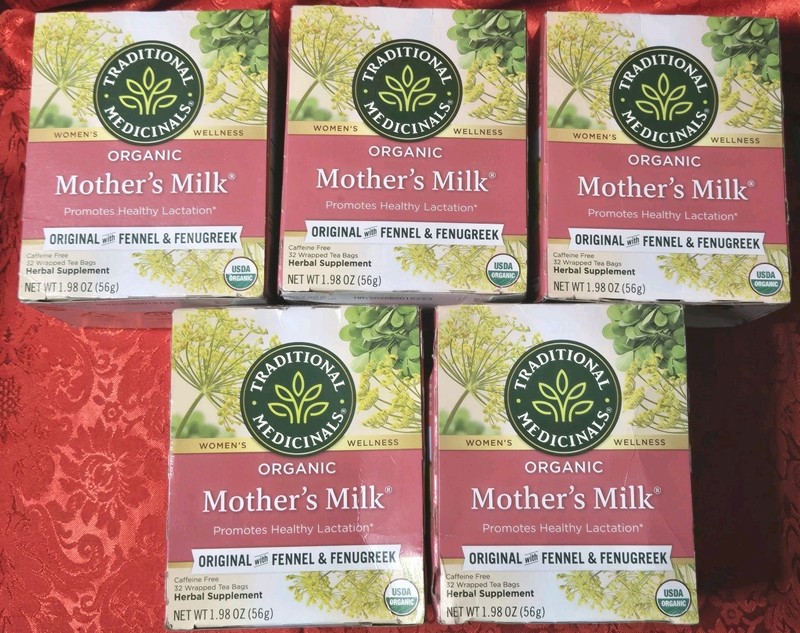 5 Traditional Medicinals Organic Mother’s Milk Herbal Tea 32 Bags Best By 5/2026