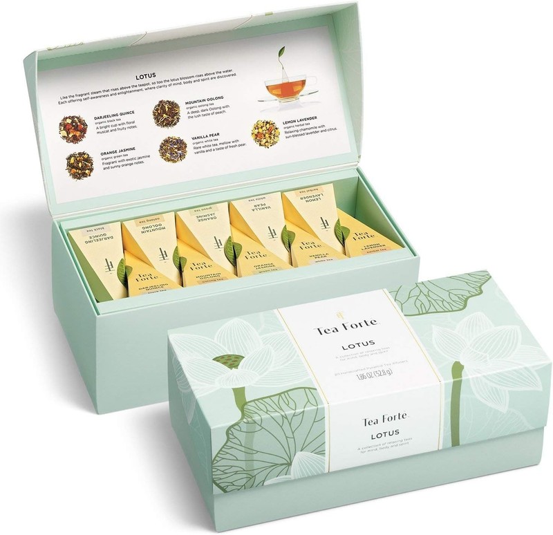 Tea Forte Lotus Presentation Box Tea Gift Set Sampler 20 Assorted