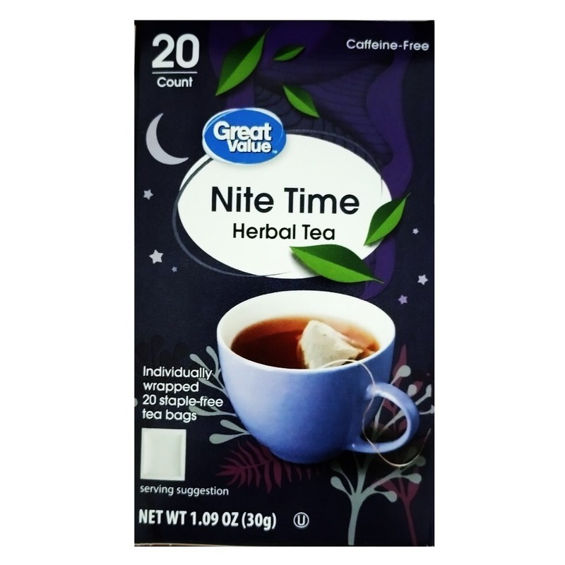 Great Value Nite Time Herbal Tea, 20 Tea Bags (Pack of 2)