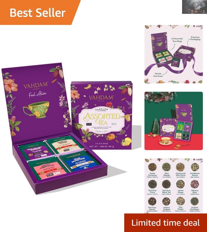 Elegant 24-Flavor Assorted Tea Sampler in Classic Gift Box – Perfect for Gifting