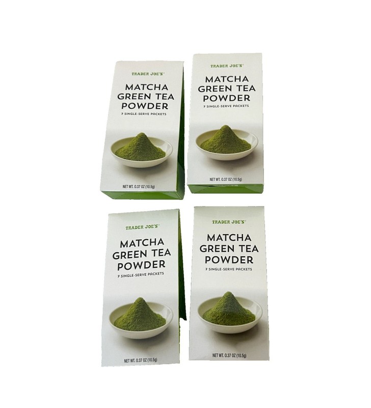 4 Pack Trader Joe’s Matcha Green Tea Powder 7 Single Bags 0.37 oz Each