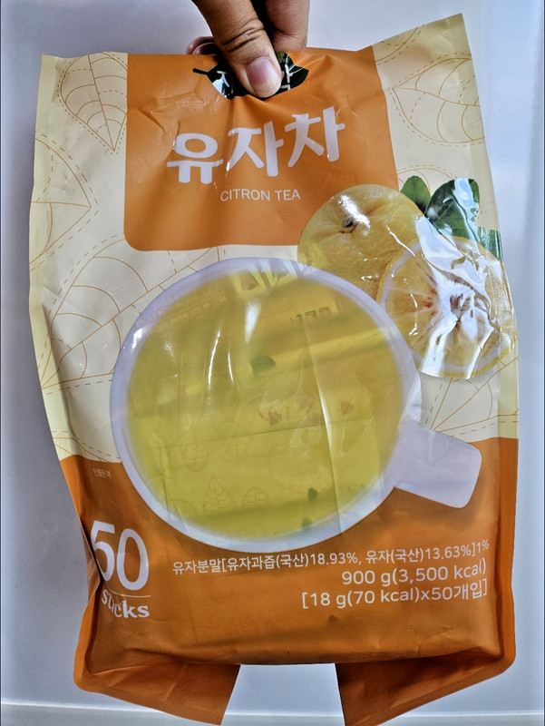 Korean Citron Yuzu Tea Powder 50 Sticks 900g Instant Citrus Drink Hot Cold