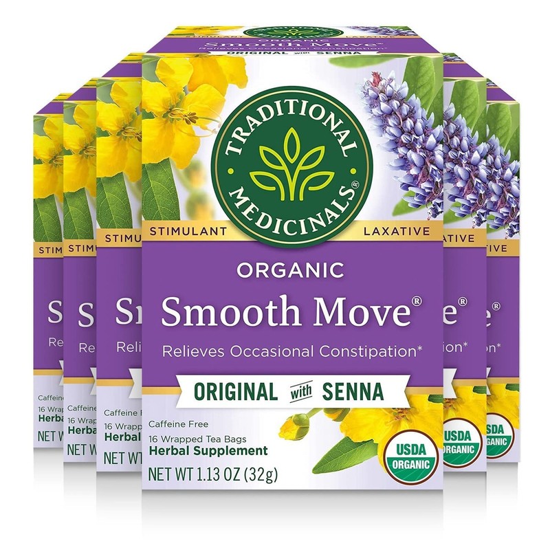 Organic Smooth Move Tea – 96 Bags, Relieves Occasional Constipation, Senna Herba