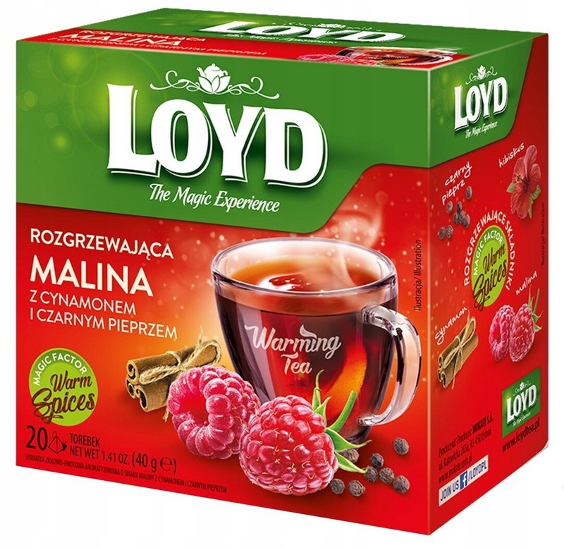 6x LOYD Raspberry with Cinnamon and Back Pepper Flavored Fruit Tea Bags 20 Pcs gallery