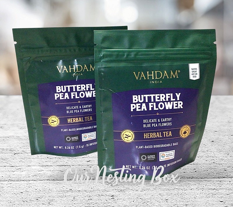 2 Vahdam India Butterfly Pea Flower Herbal Tea 30 Plant Based Biodegradable Bags