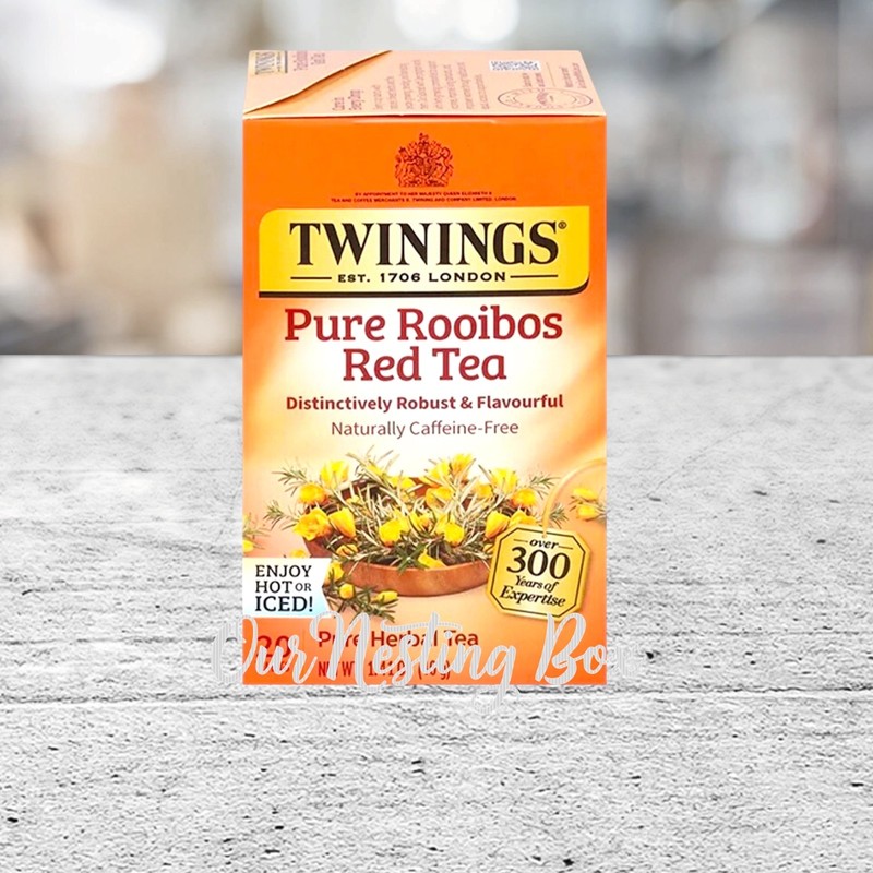 Twinings Pure Rooibos Red Tea Herbal Tea Caffeine Free 20 Tea Bags Hot or Ice