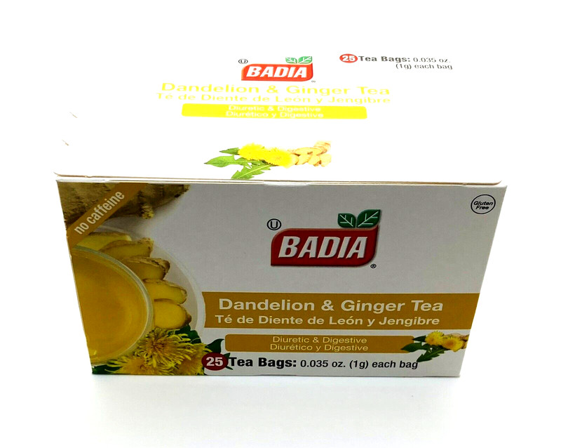 Badia Dandelion & Ginger Tea - Caffeine Free, Diuretic & Digestive, 25 Tea Bags gallery