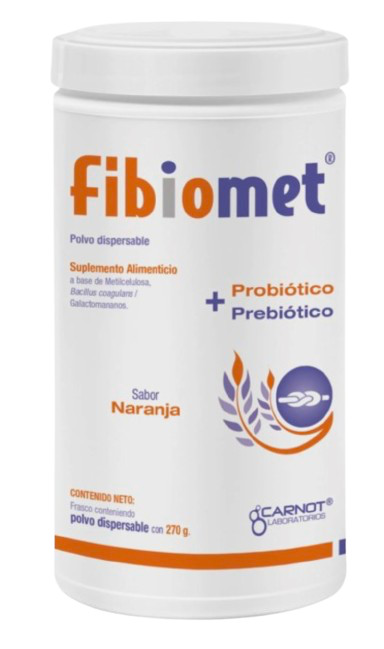 Fibiomet: Digestive Support Powder, Dietary Supplement, Orange Flavor, 270g