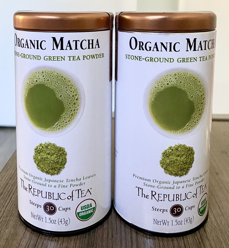 2 Organic Matcha Stone Ground Green Tea Powder Republic Of Tea ~1.5oz 30 Cups