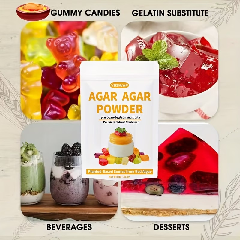 Agar Powder Plant-Based Source From Red Algae Unflavored Thickening Agent gallery