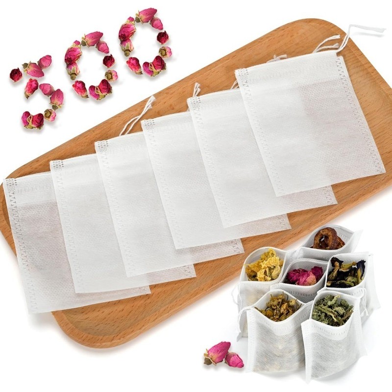 300-Count Empty Tea Bags with Drawstring, 3.54x2.75 Inch Fillable Sachets