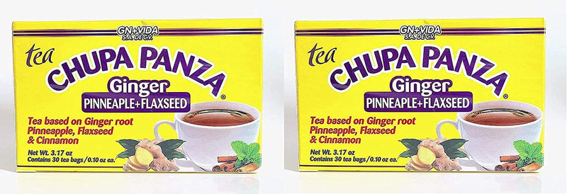 2 Pack Tea CHUPA Panza, Tea Based ONGINGER Root PINNEAPPLE, Flaxseed & Cinnamon