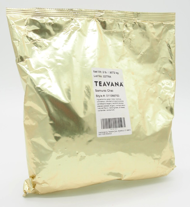 TEAVANA Original SAMURAI CHAI Bagged Tea Green Mate Rooibos 2lb FACTORY SEALED
