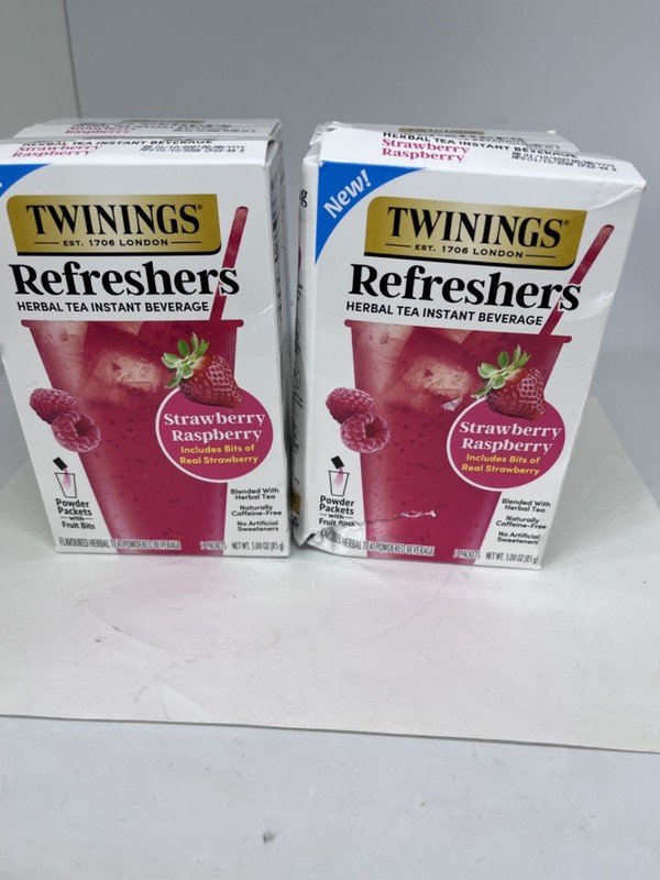 Twinings Strawberry Raspberry Refreshers Herbal Tea, Caffeine Free, 30 Pjs 2/27 gallery