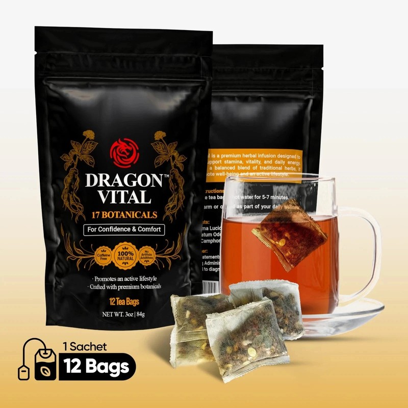 Dragon Vital Herbal Tea with Ginseng Maca – Natural Energy Support | Caffein... gallery