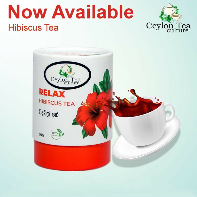 Hibiscus Ceylon Tea 30g 100% Natural Premium Antioxidant Rich Relax Herbal Tea.