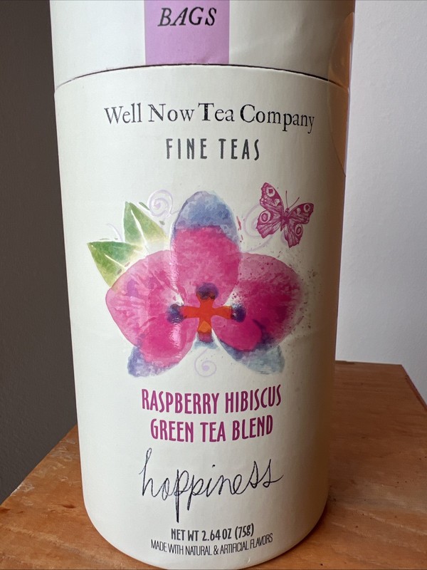 FINE TEAS RASPBERRY HIBISCUS GREEN TEA BLEND 50 Bags by WELL NOW 2.64OZ gallery