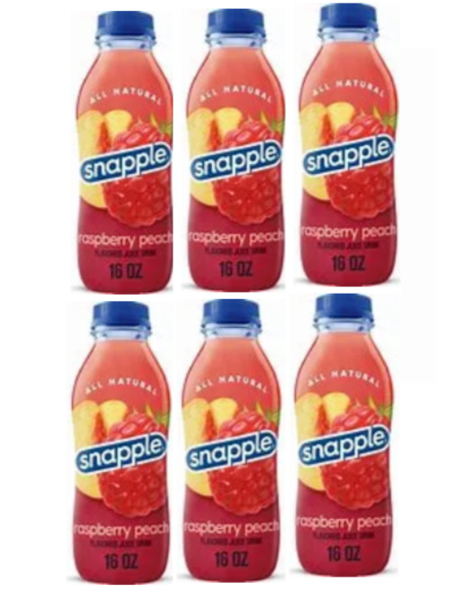 Snapple Raspberry Peach Tea 16 oz – (6pack)
