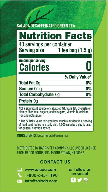 Salada Decaffeinated Classic Green - 40 envelopes - 2.12 oz (Pack of 3) gallery