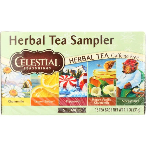 Herbal Tea Sampler Assorted 18 Bags(Case Of 6) By Celestial Seasonings