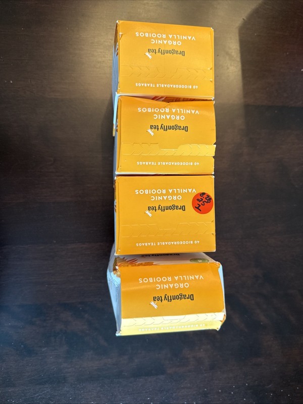 Lot 4 Boxes: Dragonfly Tea Organic Vanilla Rooibos Caffeine Free Exp 3/27 gallery