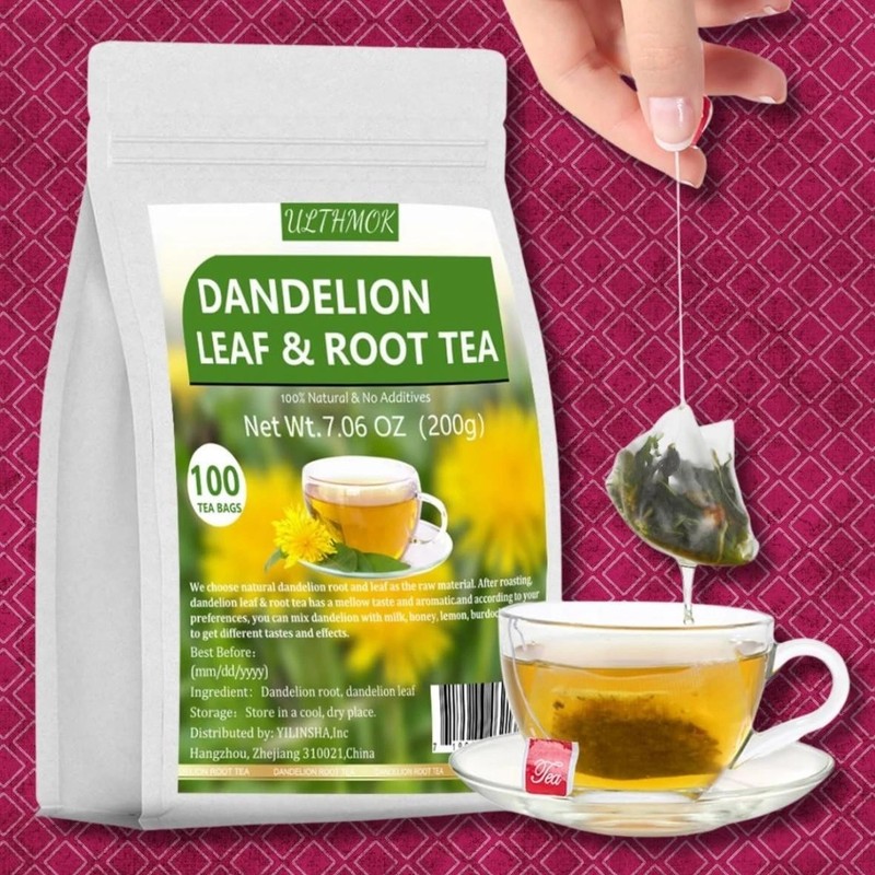 Dandelion Tea 100 Leaf & Root Herbal Tea Bags for Liver & Kidney Health Detox