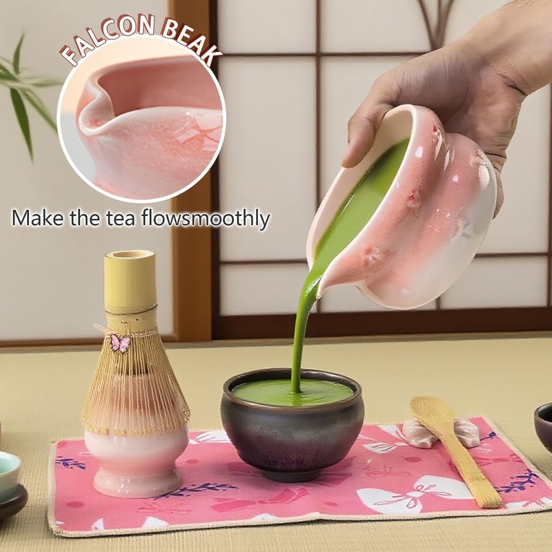 Matcha Whisk Set 8Pack Ceramic Matcha Kit Bowl Spout Bamboo Tea Whisk Scoop DIY gallery