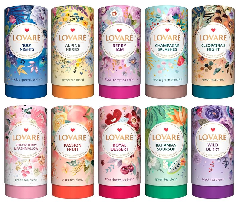 LOVARE Tea – Tube 80g – Ловаре Чай Lovare Tea Collection 10 Flavors Lovaré Tea