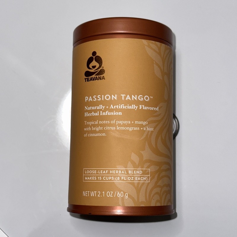 TEAVANA PASSION TANGO FRUIT HERBAL BLEND TEA 2.1OZ / 60g SEALED BAG w/tin