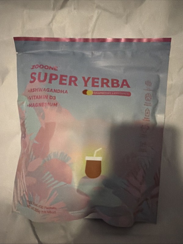 1 PCS Zooone Super Yerba 30 Packets Raspberry Lemonade – Clean Energy & Detox