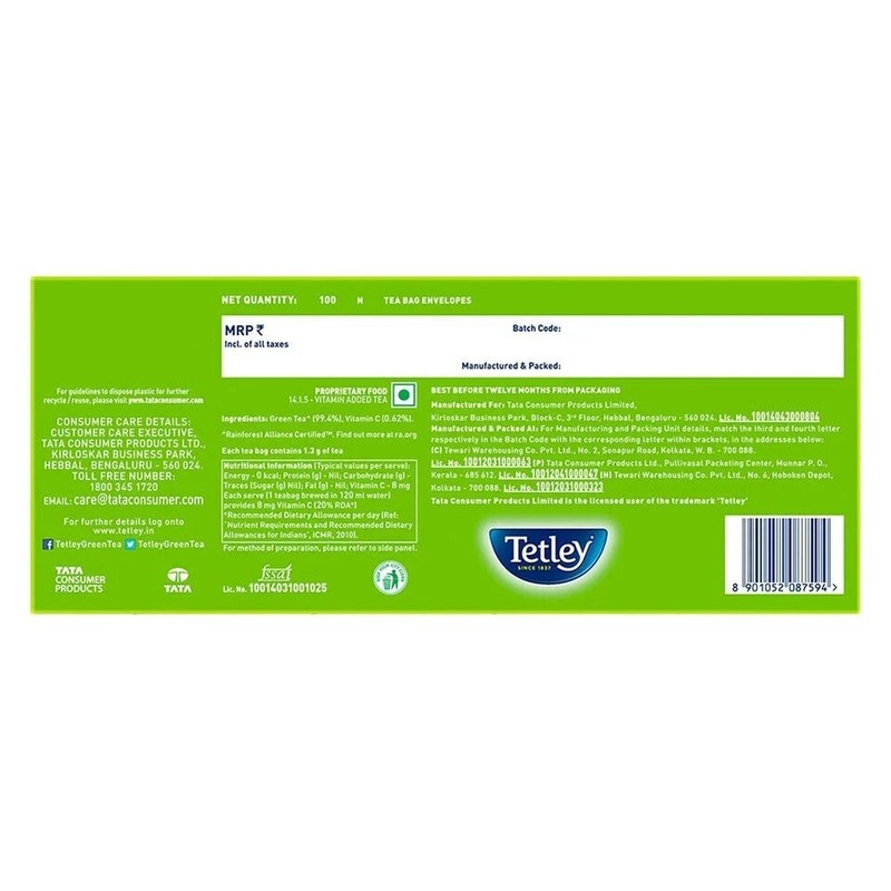 Tetley Green Tea, Regular, 100 Tea Bags Free Shipping World Wide gallery