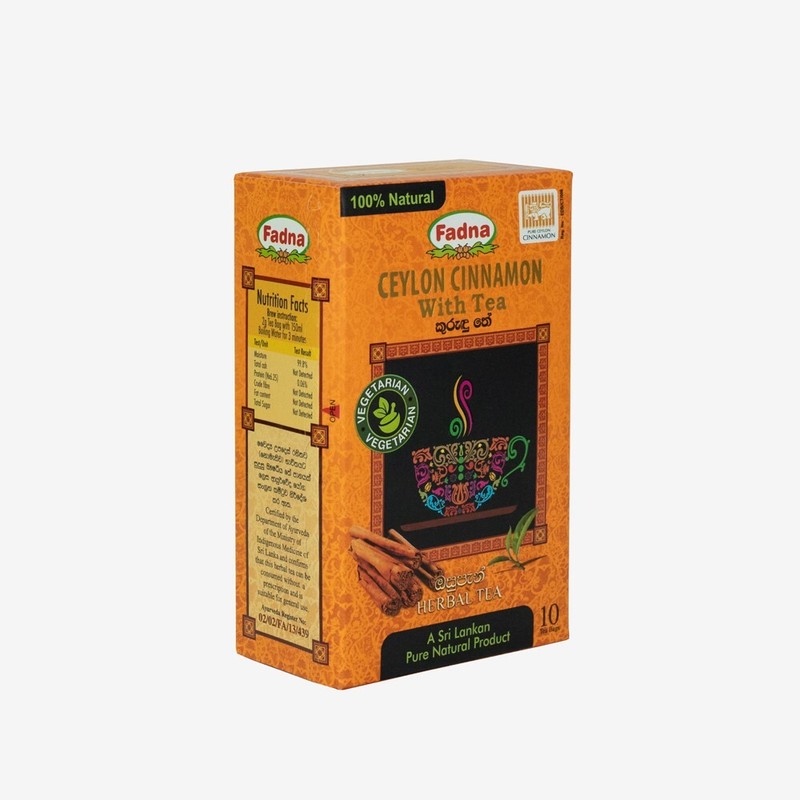 Fadna Cinnamon Tea Natural High Quality Herbal Tea from Ceylon 10 Tea Bags