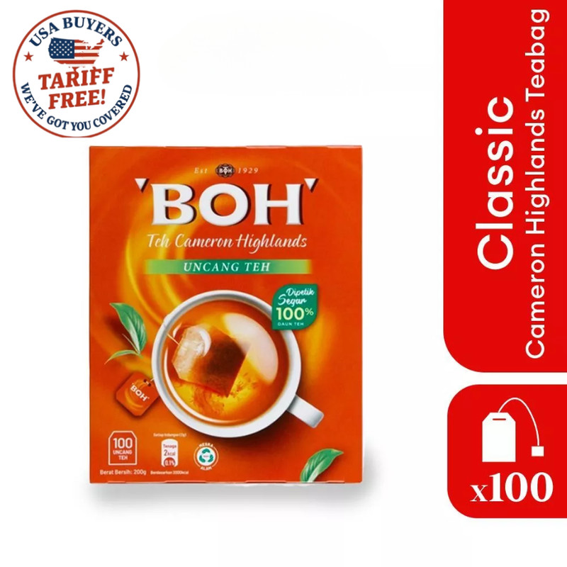 BOH Plantation Cameron Highlands Tea – 100 Tea Bags, Malaysia