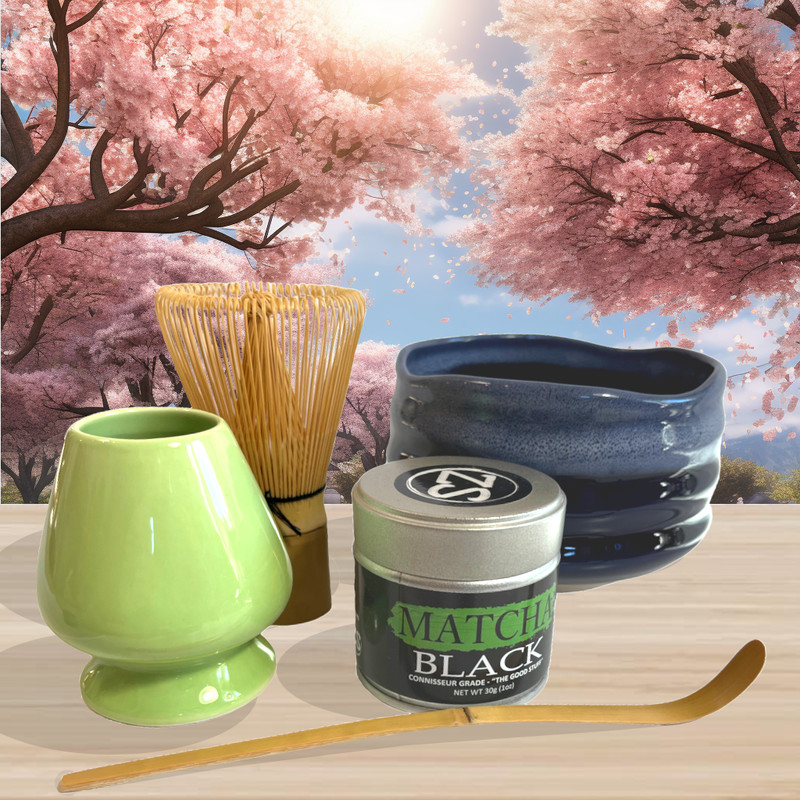 Japanese Tea Ceremony set – Matcha bowl whisk scoop kitchenware Zen Superfood