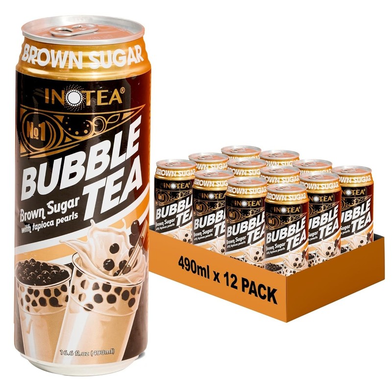 Inotea Bubble Tea with Tapioca Pearls 16.6 oz 12 pack