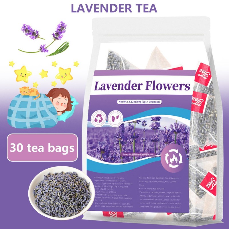 Lavender Flowers Tea Supports Healthy Sleep Quality Selection 2g Per Pack