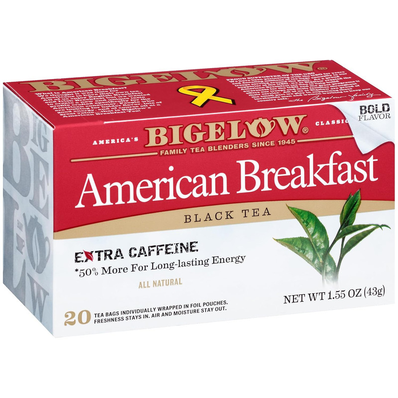 Bigelow American Breakfast Black Tea Bags, 20 Count Box (Pack of 6) Caffeinated