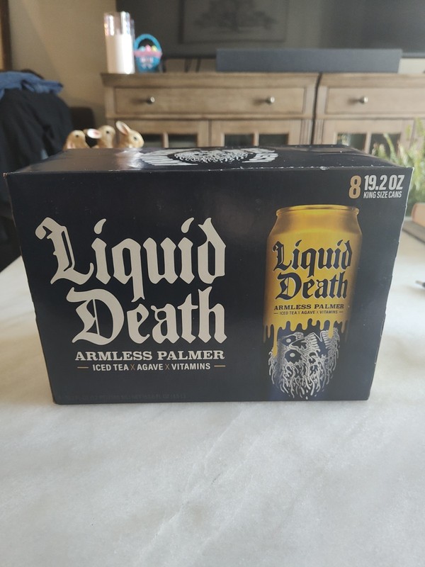 ARMLESS PALMER (Discontinued) Liquid Death 19.2oz King Size Cans 8-Pack