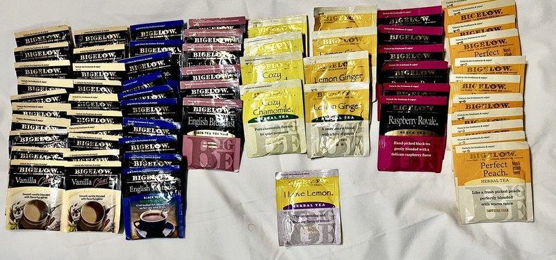 Bigelow Vanilla Chai/Raspberry/Lemon/Peach/Ginger/English Breakfast Tea Bags. gallery