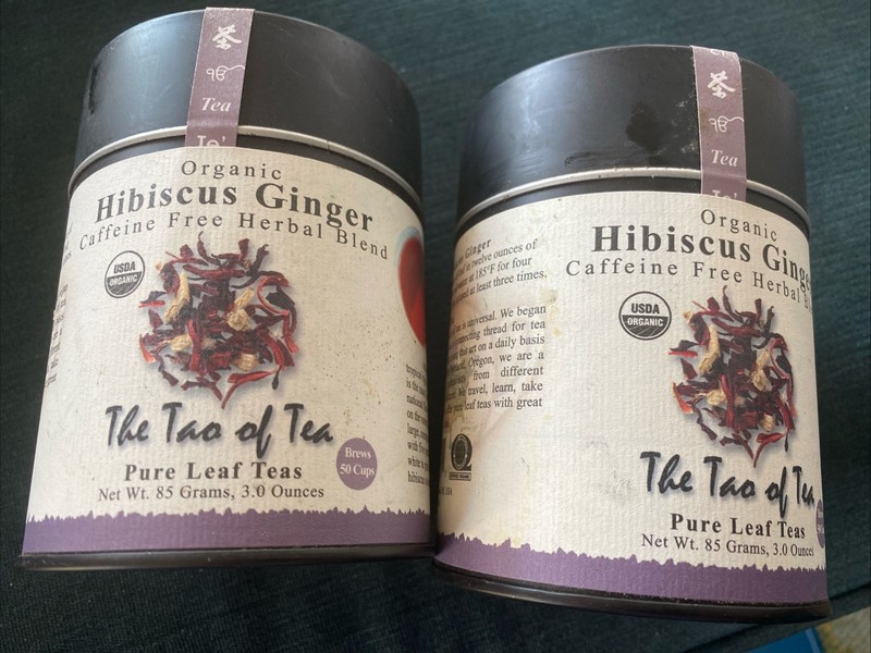 2 Tins The Tao of Tea Hibiscus Ginger 85 G ~Free Shipping Unisex Select Flavor