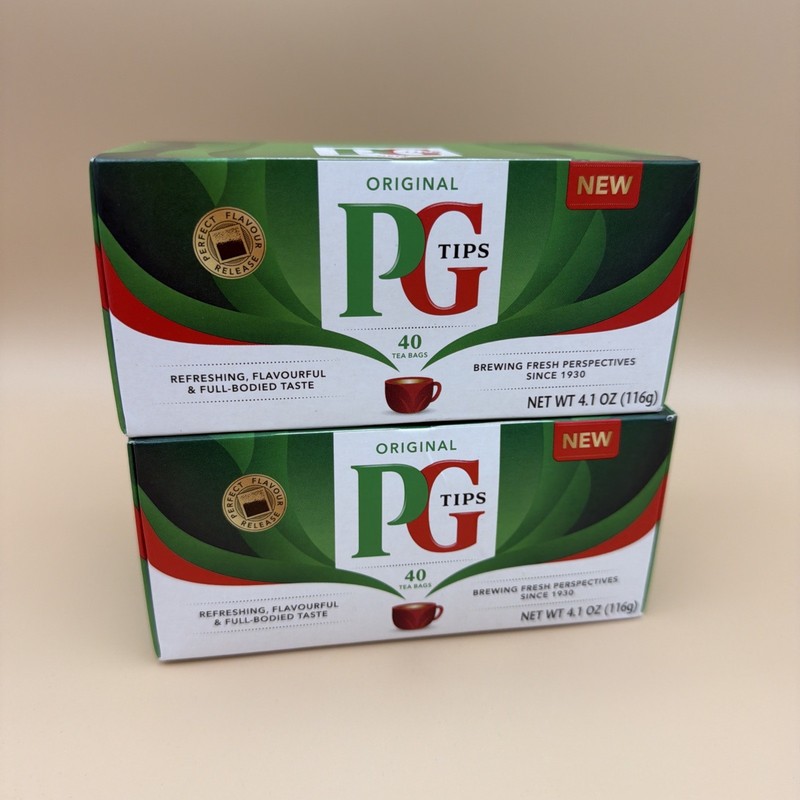 2 – PG Tips Original Black Tea, 40 Bags/Box ( BB 9/2027 ) ( Lot of 2 Read Notes