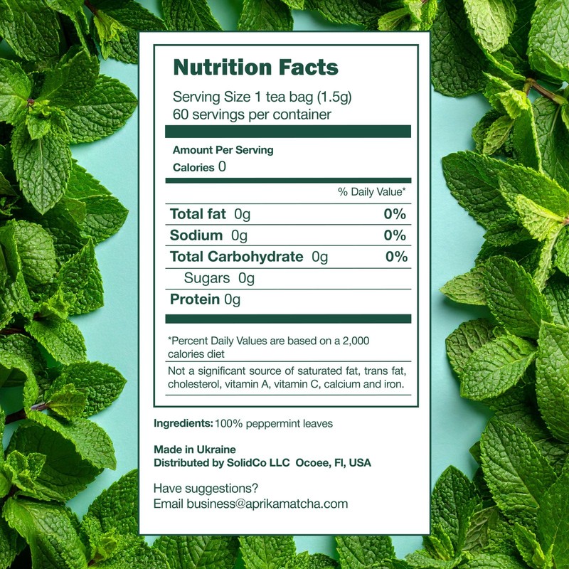 Pure Peppermint Tea - no stems, 100% Natural Herbal Tea, 60 bags, USA seller gallery