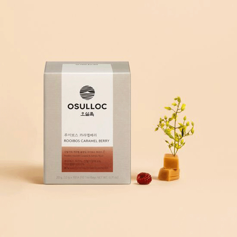 OSULLOC Rooibos Caramel Berry – 10 Pyramid Tea Bags | Korean Herbal Tea