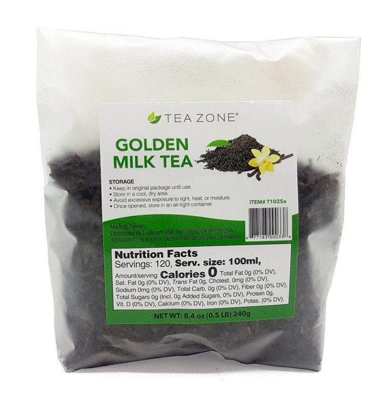 Tea Zone Golden Milk Tea Loose Tea Leaves Signature Blend 8.4 Oz.